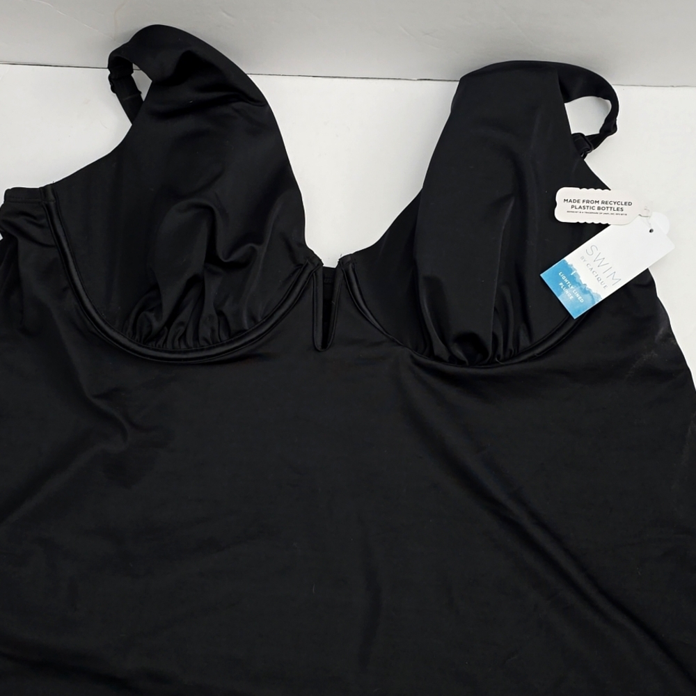 Cacique Tankini Top 42DD NWT Black
